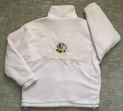 Monterey Bay Sport Reversible Fleece Jacket Large Pink Embroidered Beaver Zip • $44.95