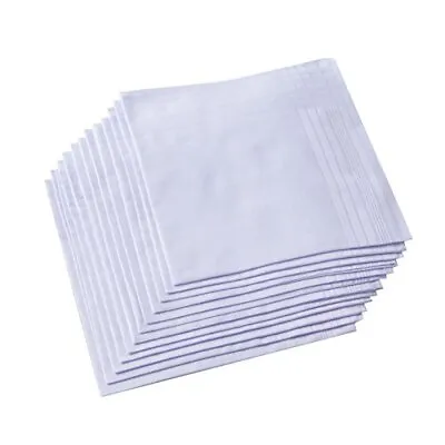 Ricosky MenS Pure White 100% Cotton Handkerchief • $20.45