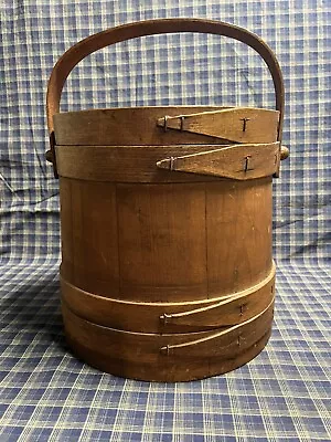 Antique Primitive Firkin/Sugar Bucket Swing Handle USA • $69.95