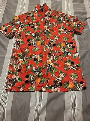 Disney Mickey Mouse Hawaiian Shirt Surfing Mini Mouse Size Medium • $15