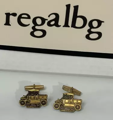 Vintage Antique  Pickup Cuff Links Ford Commemorative Model T 1914-1964 Goldtone • $18.99