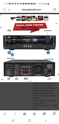 Pyle PT390AU Digital Home Theater 4 Channel Power Amplifier Stereo Receiver  • $70