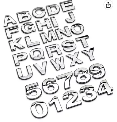 £1.48 • Buy Chrome 3D Self-adhesive Letter Number Car Badge Emblem Sticker For Home & Auto