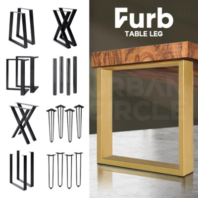 $89.95 • Buy Furb 2X/4X Table Legs DIY Coffee Dining Table Steel Metal Industrial Desk Bench