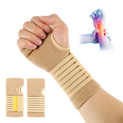 £5.99 • Buy 2PCS Wrist Hand Palm Support Sleeve Gym Compression Brace Glove-Wrap Arthritis