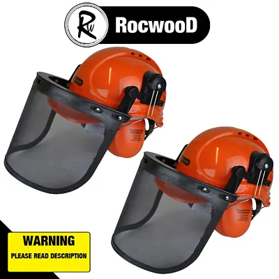 RocwooD Chainsaw Forestry Safety Helmet Metal Mesh Visor X2 • £35.99