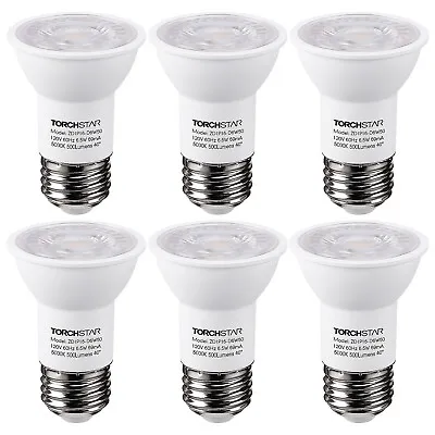 $24.99 • Buy 6-Pack Dimmable 6.5W(50W Equiv.) PAR16 LED Spotlight Bulb, 5000K 