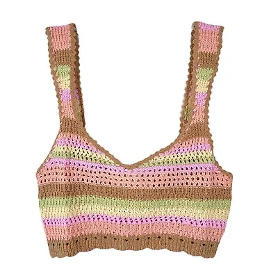 L*Space Bikini Top Buena Vista Bralette Women’s Small Crochet Swim Sports Bra • $37.99