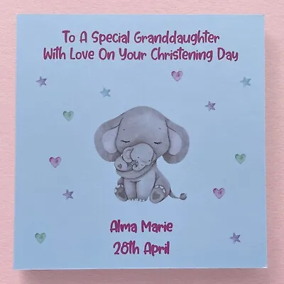 Personalised Christening Card Daughter Granddaughter Great Niece Naming Day Cute • £2.95