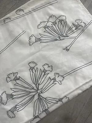 Marimekko Black And White Floral Cotton Shower Curtain  72“ X 72“ Perfect • $58
