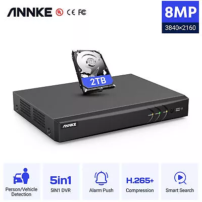 ANNKE 4K 8 Channel DVR Video Recorder H.265+ For Analog Security Camera System • $199.59