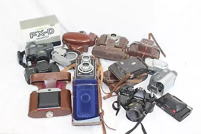 F X14 Vintage Film Cameras Inc. Zeiss Ikon SLR Yashica FRI Etc • £55