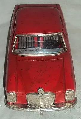Vintage Battery-Operated Tin Plate Toy Car Mercedes Taiyo Japan Table Toy • $201.60