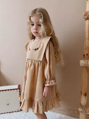 NWT Zara Dark Cream Dress With Flower Detail For Baby Girl • $29.99