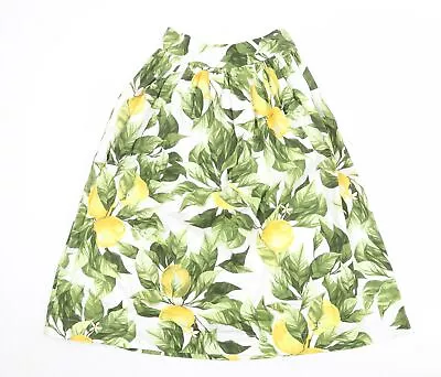 H&M Womens Multicoloured Geometric Cotton Tulip Skirt Size 10 Zip • £4.75