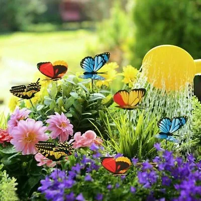 £5.97 • Buy 50 Pieces Colorful Garden Butterflies Stakes Outdoor Yard Patio Lawn Decoration