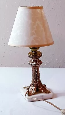 Vintage Leviton Brass & Marble Hollywood Regency Edison Bulb Boudoir Lamp Works • $18.75