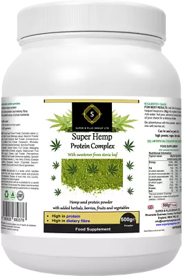 Hemp Seed Protein Powder Weight Loss Energy High Fibre Vegan Super Complex 500g • £24.55