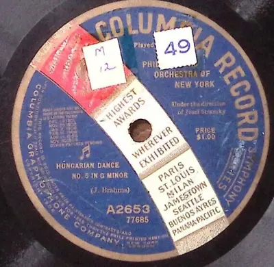 Philharmonic Orchestra Of New York Hungarian Dance No 5 And 6   78 Rpm 152 • $14.50