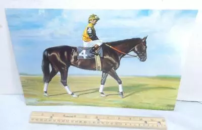 NICE Vintage FOREGO Anthony Alonso Colored Print Horse Jockey Willie Shomaker ! • $26.95