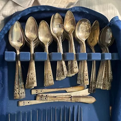 Oneida Community Silver Plate CORONATION Silverware Set 107 Serves 12 No Forks • $150