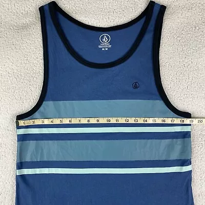 Volcom Men’s Skate Surf Striped Tank Top Shirt Embroidered Logo Size M • $12.95