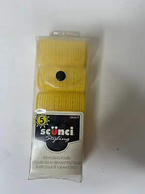 Vintage Scunci Mesh Rollers 1999 Yellow Medium 5 NEW 18131-T • $10.62