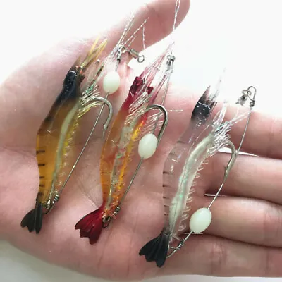 $12.25 • Buy 10 Soft Plastic Fishing Lures Tackle Prawn Shrimp Flathead Bream Cod Bass Lure
