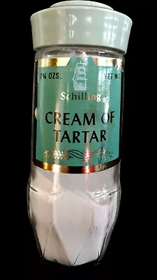 Vintage Schilling Spice Jar - Cream Of Tartar - Sailing Ship Logo-Expired Spices • $0.99