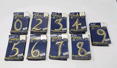 Authentic NOS Mid-Century 3  Solid Brass House Numbers - Slaymaker - $8 Each • $8