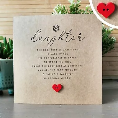 Special Daughter Christmas Card Xmas Card For Daughter From Parents Card • £3.75