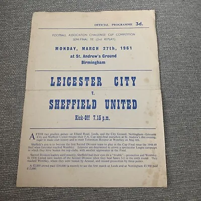 FA Cup Semi Final 2nd Replay Leicester City V Sheffield United 27.3.1961 • £2.99