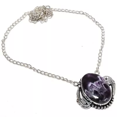 $5.99 • Buy Chevron Amethyst Ethnic 925 Sterling Silver Jewelry Necklace 18  V955