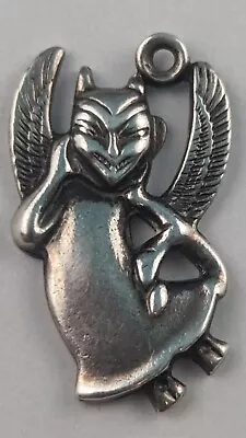 Vintage Danecraft Sterling Silver Charm Pendant Mischievous Devil Wings 925  • $19.99