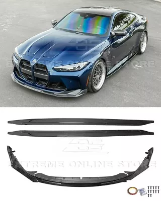 For 21-Up BMW M3 M4 | VRS Style CARBON FIBER Front Splitter Lip W/ Side Skirts • $809.98