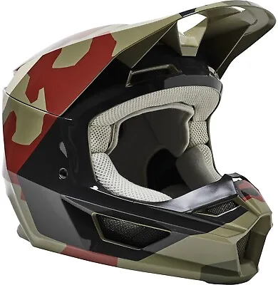 Fox Racing V1 BNKR Youth MX Offroad Helmet Green Camo • $68.13