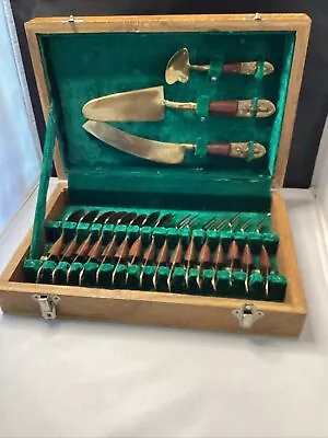 Vintage SIAM Bangkok Thailand 19 Pcs Bronze Brass Silverware Utensil Set • $30