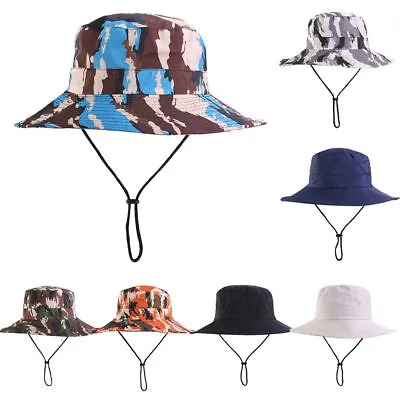 £16.74 • Buy Adult Mens Sun Hat Bucket Caps Camouflage Sun Protection Bush Fishing Waterproof