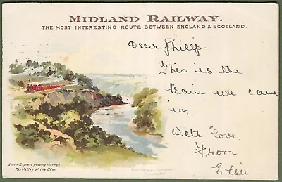Very Scarce Early Midland Railway Official Postcard Undivided Back Art C1902. • £10