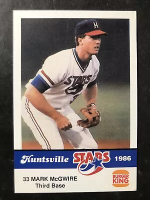 Mark McGwire 1986 Burger King Huntsville Stars ROOKIE RC SSP #NNO RARE NICE!! • $1.99