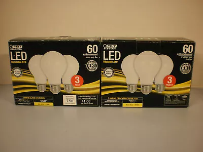 Feit LED Dimmable A19 Light Bulbs 60 Watt Replacement 2) 3 Packs New • $9.99