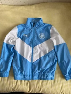 Manchester City Football Club Boys Waterproof Jacket 7-8 Years • £14.99