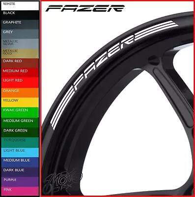 YAMAHA FAZER Wheel Rim Stickers Decals - 20 Colors - Fz1 Fz6 Fz8 600 800 1000 • £9.98