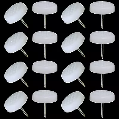 Chair Glide  50PCS 19.5Mm Nylon Nail In Furniture Glides For Wood Floors White  • $18.99