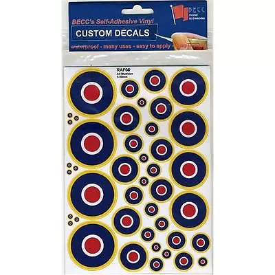 RAF Roundels Self Adhesive Vinyl Decals  RAF06  BECC • £6.99