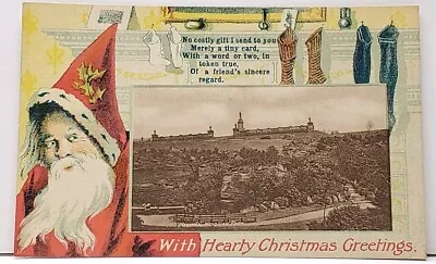 Hearty Christmas Greeting View Of Halifax West View Park Postcard F14 • $8.99