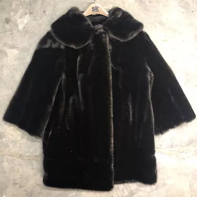 Vintage Tissavel France Womens L Faux Fur Jacket Brown Black Lepshire  • $112.49