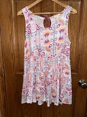 Matilda Jane Womens Adventure Begins Breathe Deeply  Modal Tie Tank M Fits L • $12.95