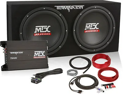 MTX Audio 12  Dual Terminator Car Audio Subwoofer Package+Amplifier+Amp Kit • $309.94