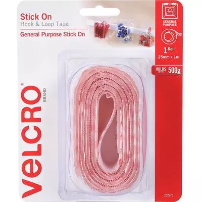 Velcro Brand Stick On Hook And Loop Tape 25mmx1m White • $27.95